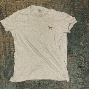 PINK Victoria's Secret Light Gray Tee with gold glitter